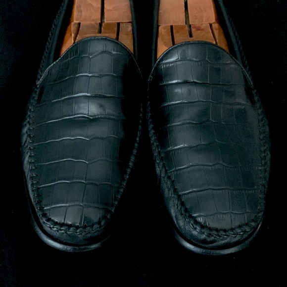 BERNINI Embossed Alligator Leather Loafers - Picture 3 of 8
